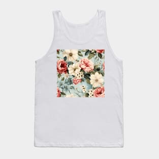 Shabby Chic Flowers Pattern 8 Tank Top